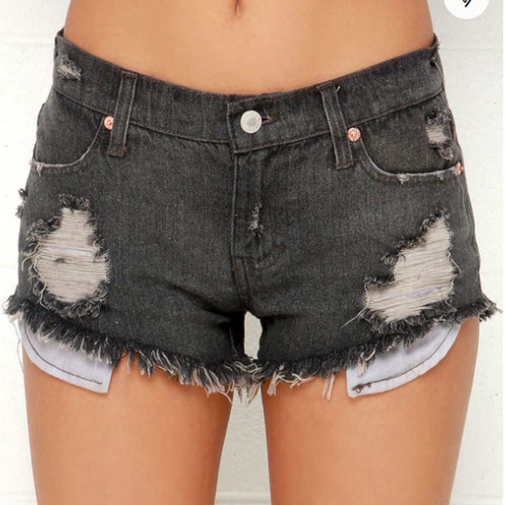 Laundry Room Honeys Distressed Grey Cutoff Shorts